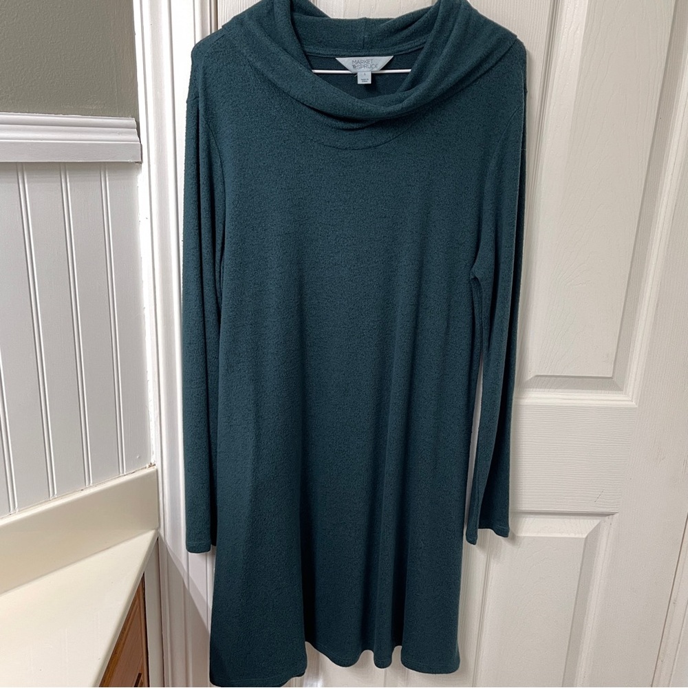Market & Spruce Teal Long Sleeve Dress